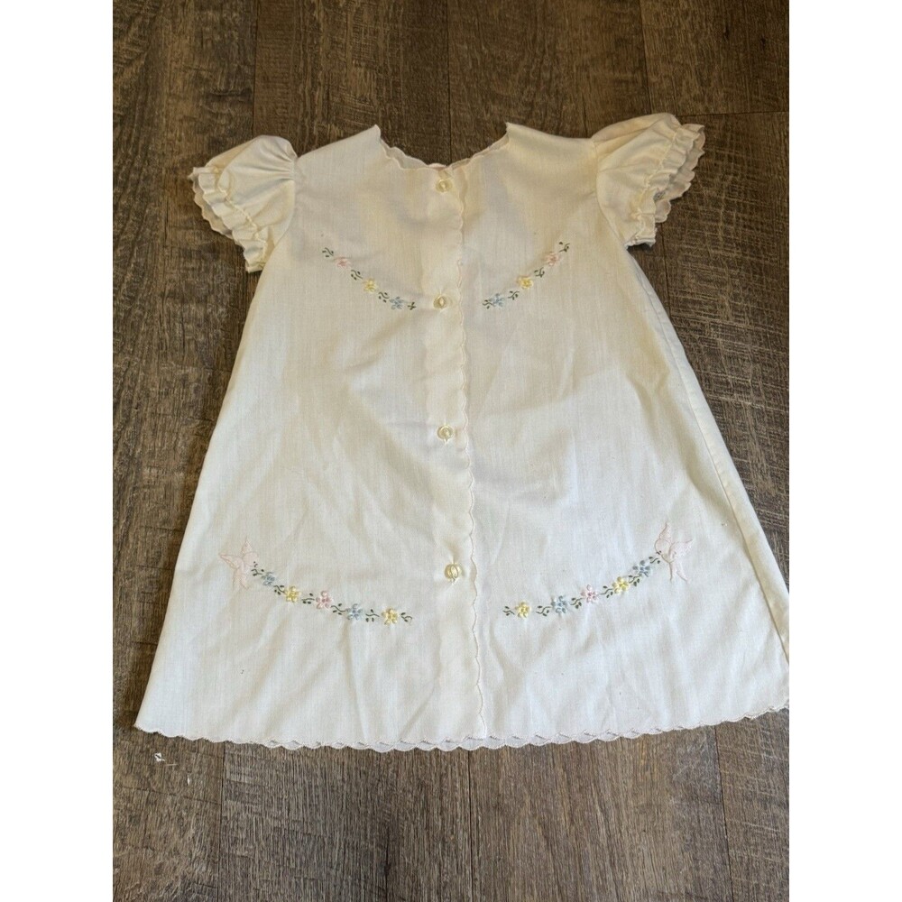 Vintage hand embroidered Baby Dress By Auraluz Made In Columbia 3 Months